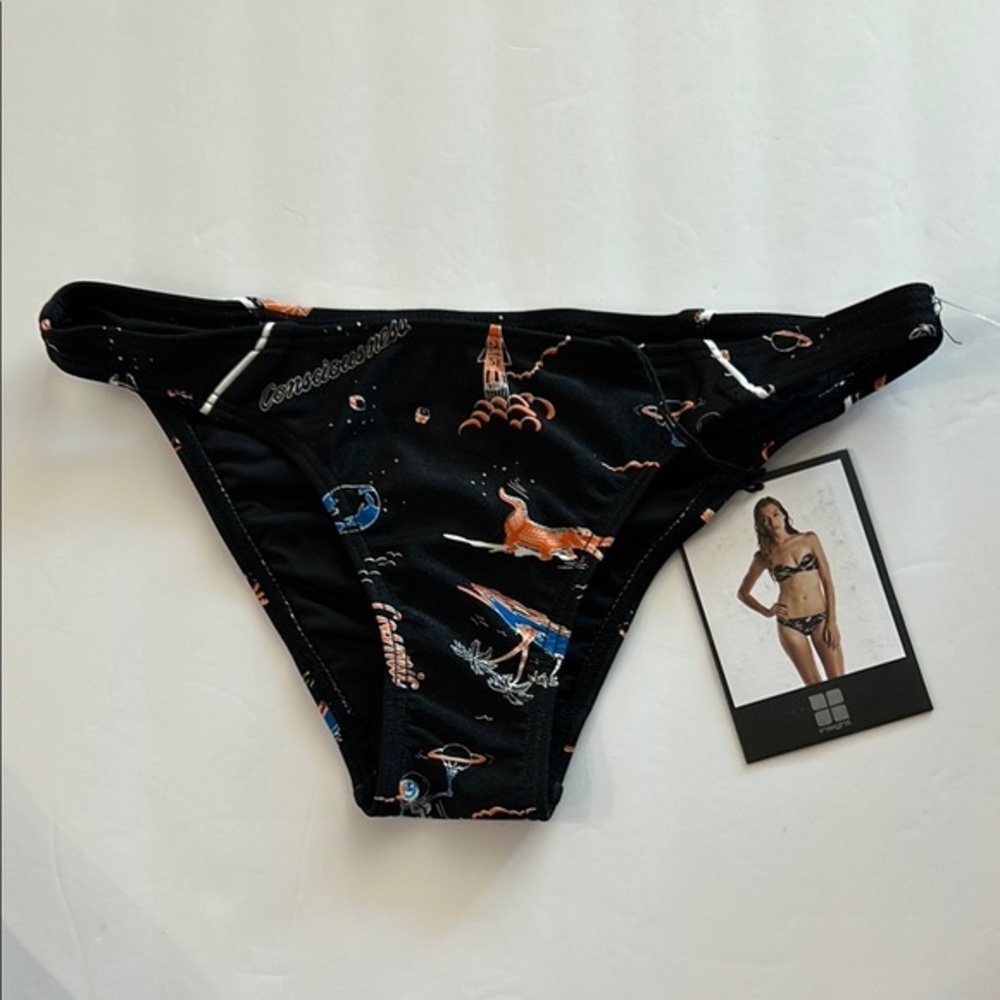 INSIGHT apocolypso black shima skinni bikini swim bottoms size XS 2  NWT
